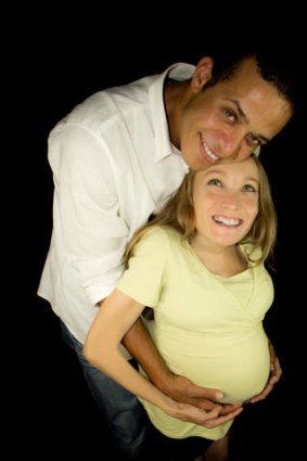 Jessie McDonald with her partner, Emad Abouzid, during her pregnancy.