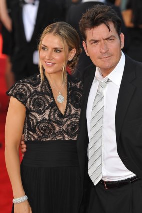 Actor Charlie Sheen with wife Brooke Mueller earlier this year.