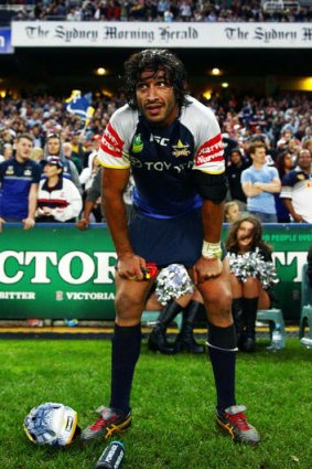 A dejected Johnathan Thurston during the Cowboys' loss to the Sharks.