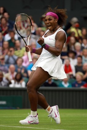 Focused... Serena Williams is to meet Viktoria Azarenka in the semi-final.