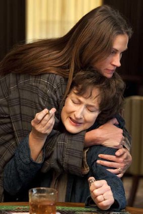 Julia Roberts and Meryl Streep in <em>August: Osage County</em>.