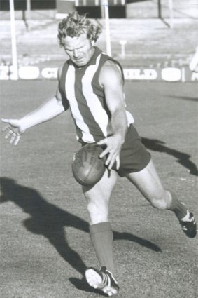 Inspirational: Barry Cable playing for North Melbourne in 1975.