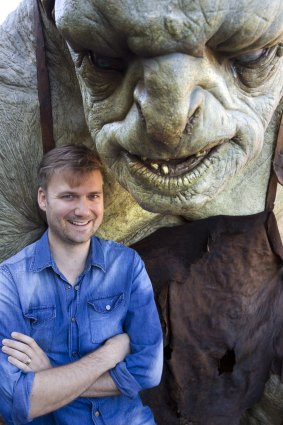 Weta animation supervisor David Clayton with a troll from the first <i>Hobbit</i> movie at Weta Cave, Wellington in New Zealand.