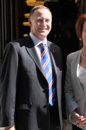 New Zealand Prime Minister John Key and Julia Gillard.