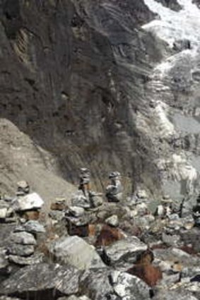 Well done Linda ... For her remote rock cairns at Mera Peak (4500 metres above sea level) in Nepal.