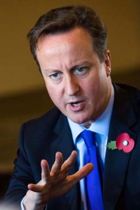 Questioning the European Union's spending programs ... British Prime Minister David Cameron.