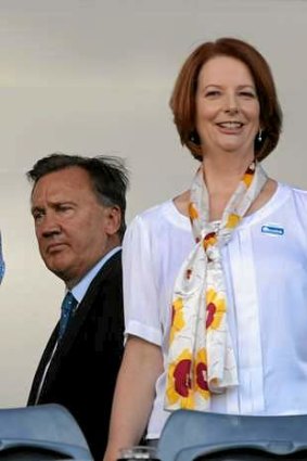 The man behind the PM: Julia Gillard and her partner Tim Mathieson.