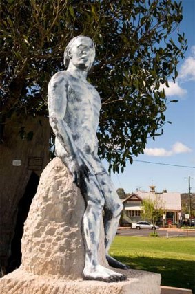 The statue of Jimmy Crow at Centenary Park in Crows Nest after being vandalised.