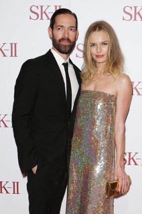 Kate Bosworth and Michael Polish in Sydney last night. "Every aspect of my life is enriched because of him" said Bosworth.