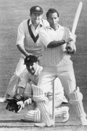 Allrounder ... hitting a boundary against Australia on the way to scoring 158 at the Oval in 1968.