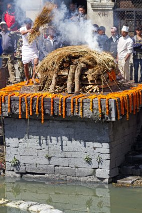 Cremation ghat at Pashupatinath.