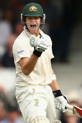 Steve Smith: Celebrates his century in the fifth Ashes Test.