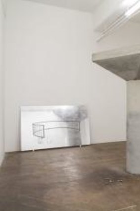 An installation view of <i>Grey Grey</i>, by Georgia Hutchison and Luca Lana, at Bus Projects.
