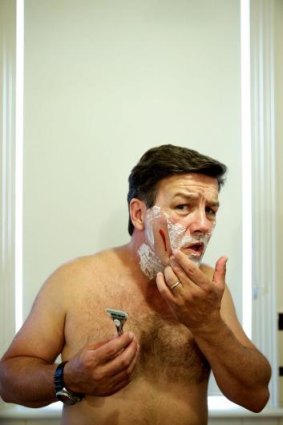 Close shave: Comedian Lawrence Mooney believes most men suffer from self-delusion.  