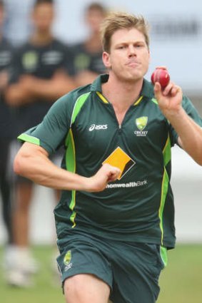 James Faulkner in the nets at the MCG.