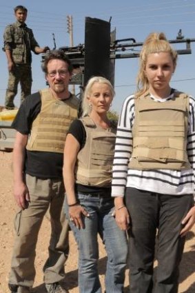 Andrew Jackson, Kim Vuga, Nicole Judge on location for Go Back To Where You Came from in Syria.