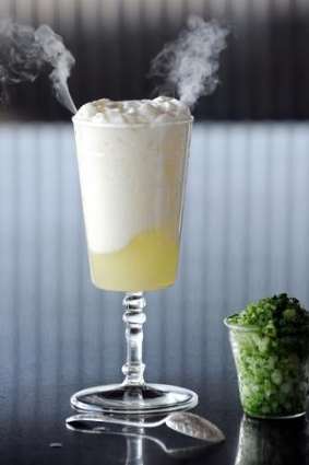 The "hangover cure' cocktail at Vue de Monde.