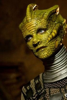 Neve McIntosh transformed into a Silurian for Doctor Who.