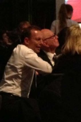 Tony Abbott and Rupert Murdoch at the IPA dinner.