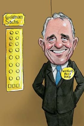 Malcolm Turnbull &#8230; his son Alex is going places in the old firm. <em>Illustration: John Shakespeare</em>