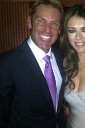 Warnie released this snap of him and glamorous squeeze Hurley on Twitter.