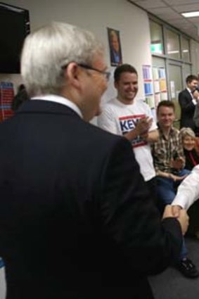 Rudd meets Sam Dastyari.