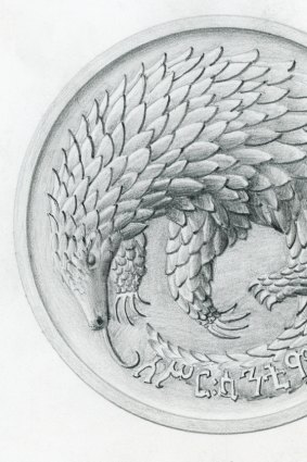Stuart Devlin's rendering of a pangolin for Ethiopia's new coins in 1965.