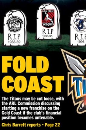 How the Herald reported the Titans' predicament yesterday.