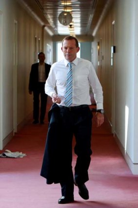 Dug himself in deeper ... Opposition Leader Tony Abbott.
