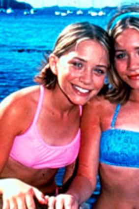 Mary-Kate and Ashley Olsen in a scene from the film  "My Lips Are Sealed".