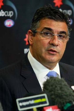 Andrew Demetriou at the press conference.