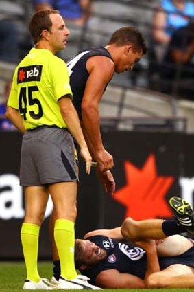 Jeremy Laidler's season is already being interrupted after this injury in the second round of the NAB Cup.