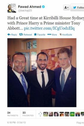 Ahmed has also rubbed shoulders with such famous faces as Prince Harry and Prime Minister Tony Abbott.