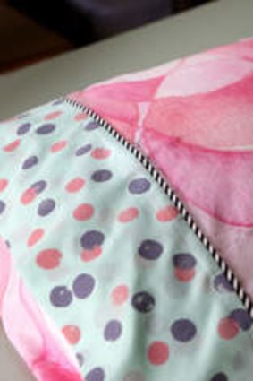 A pillow made by Trish Burton as part of her range of textile-based lifestyle products for children.