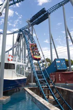 Sea World's new Stormcoaster ride is 30m high, with a plunge reaching 70km/hr.