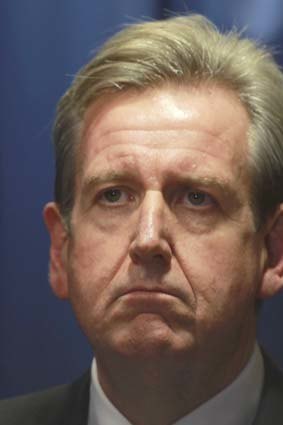 Barry O'Farrell after the ICAC hearing yesterday.