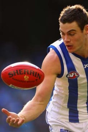 Good run: North Melbourne's Nathan Grima missed the opening seven rounds this year but has been a fixture in the side since.