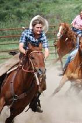 In the saddle ... wranglers on the chase at Paradise Ranch.