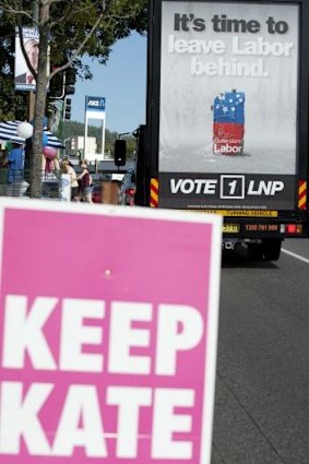 A grab for voter attention at the last election in the seat of Ashgrove.