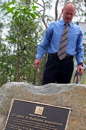 Lord Mayor Campbell Newman marks 20 years of council's bushland acquisitions.