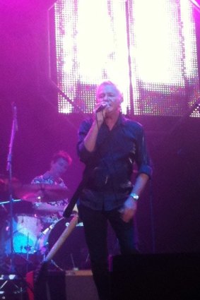 Iva Davies, Icehouse frontman, pops a button performing for the <i>Evening on the Green</i> crowd in Perth.