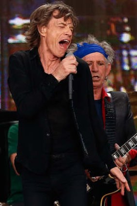 Sticks and stones ... Mick Jagger and Keith Richards of The Rolling Stones keep on rockin' and rolling.