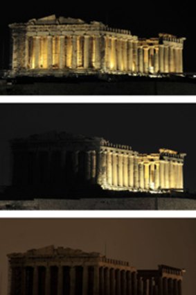 Before and after ... the Parthenon Temple in Greece