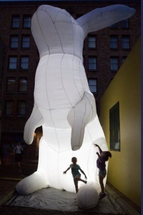 Funny bunny: Amanda Parer's 2014 Vivid installation.