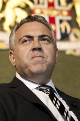 Treasurer Joe Hockey, post budget address.