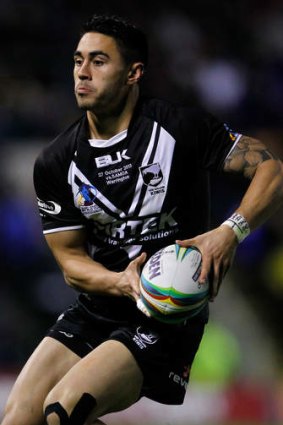 New Zealand halfback Shaun Johnson in action during the World Cup.