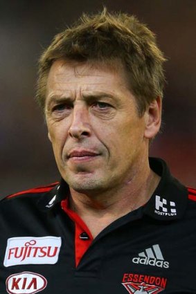 Bombers coach Mark Thompson looks on during the elimination final at the MCG on Saturday.