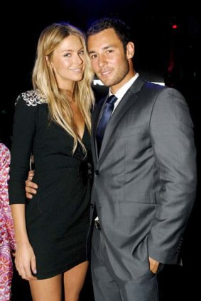 A rerun of the excitement ... Jennifer Hawkins and Jake Wall.