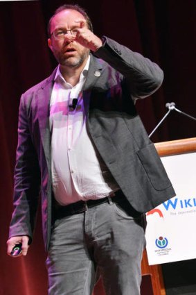"It's time for us to update" ... Wikipedia founder Jimmy Wales speaks during the Wikimania 2012 conference.