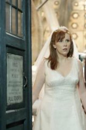 Timing: Catherine Tate with the tenth Doctor (David Tennant) in Doctor Who.